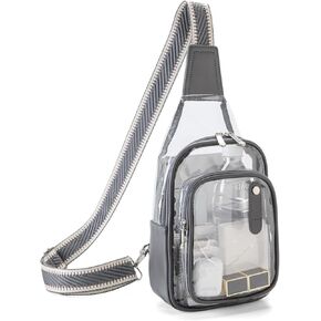Clear Bag for Stadium Events, Clear Purses For Women Stadium Crossbody Clear Fanny pack For Women Concert Bag (Milk white)