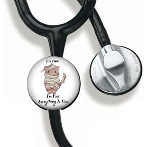 It's fine Stethoscope Tag Personalized,Nurse Doctor Stethoscope ID Tag Customized, Medical Stethoscope Name Tag with Writable Surface-Black, Small, coubi001-Q