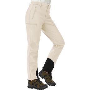 TACVASEN Women's Hiking Pants Fleece Lined Winter Snow Ski Pants Water Resistant Insulated Pants Scratch-Resistant