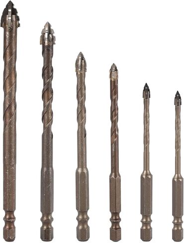 6pcs Four Edged Serrated Eccentric Drill, New Four-Flute Sawtooth Eccentric Drill Bit 4 Edge Eccentric Drill Bit Multifunction High-Strength Eccentric Twist Drill Bit Set in Saudi Arabia