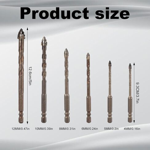 6pcs Four Edged Serrated Eccentric Drill, New Four-Flute Sawtooth Eccentric Drill Bit 4 Edge Eccentric Drill Bit Multifunction High-Strength Eccentric Twist Drill Bit Set in Saudi Arabia