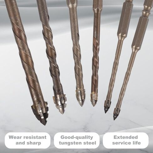 6pcs Four Edged Serrated Eccentric Drill, New Four-Flute Sawtooth Eccentric Drill Bit 4 Edge Eccentric Drill Bit Multifunction High-Strength Eccentric Twist Drill Bit Set in Saudi Arabia