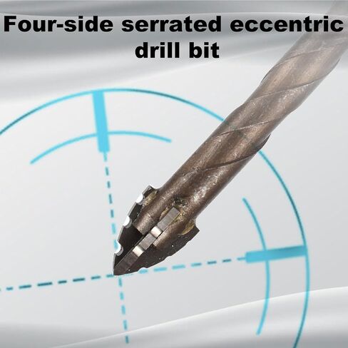 6pcs Four Edged Serrated Eccentric Drill, New Four-Flute Sawtooth Eccentric Drill Bit 4 Edge Eccentric Drill Bit Multifunction High-Strength Eccentric Twist Drill Bit Set in Saudi Arabia