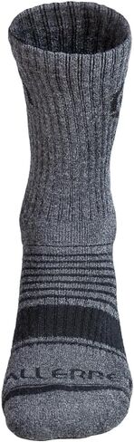 Merino Wool Crew Sock, Grey/Black, Winter Hiking Sock, Perfect for Winter Photography Adventures in Saudi Arabia