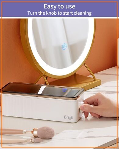 Brigii Ultrasonic Jewelry Cleaner, 15oz Sonic Cleaner with Digital Timer, 4 pre-Set Cleaning Modes for Eyeglasses, Rings, Earrings, Coins, Tools, Dentures-White in Saudi Arabia