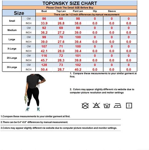 TOPONSKY Women Two Piece Workout Outfits Sports Long-Pants & Short-Top Sets in Kuwait