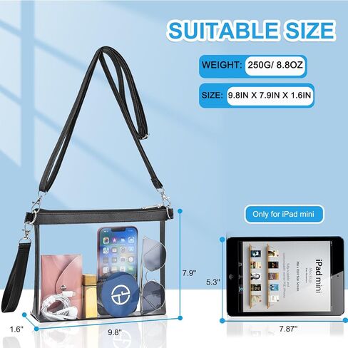 Clear Bag for Stadium Events Clear Purse for Women Leather Clear Crossbody Bag for Concerts Sports Festivals in Saudi Arabia