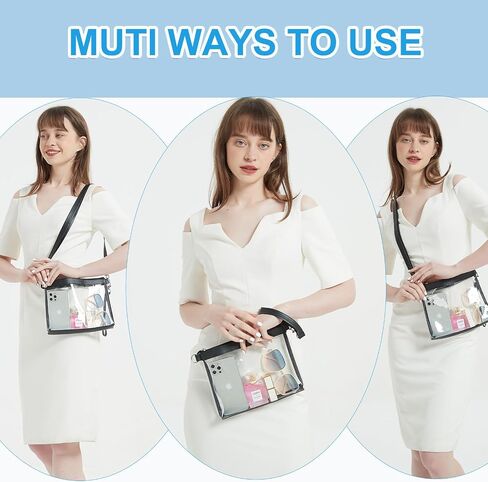 Clear Bag for Stadium Events Clear Purse for Women Leather Clear Crossbody Bag for Concerts Sports Festivals in Saudi Arabia