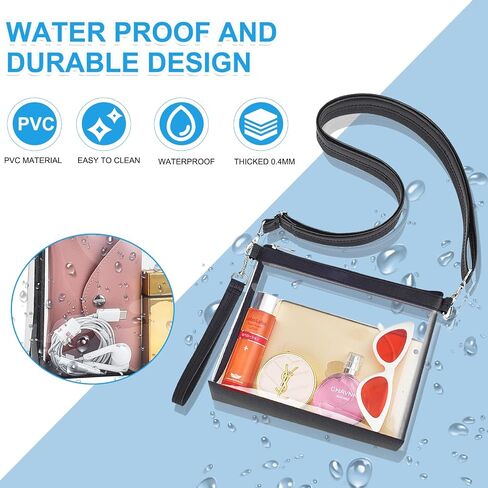 Clear Bag for Stadium Events Clear Purse for Women Leather Clear Crossbody Bag for Concerts Sports Festivals in Saudi Arabia