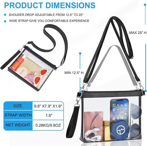 Clear Bag for Stadium Events Clear Purse for Women Leather Clear Crossbody Bag for Concerts Sports Festivals in Saudi Arabia