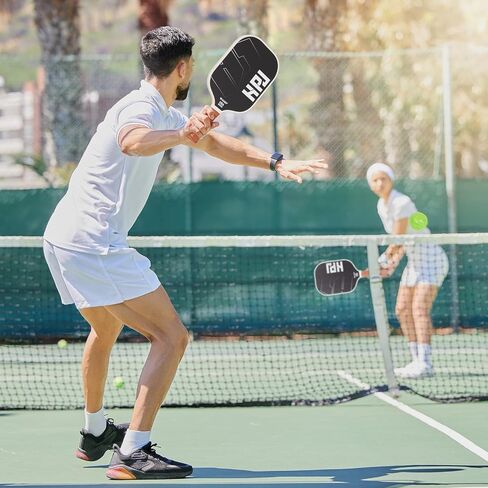 مجاذيف المخلل ، مجاذيف كرة المخلل المعتمدة من USAPA ، مجاذيف من الجرافيت والألياف الزجاجية ، محاذاة مجداف من مادة البولي بروبيلين ، 4 كرات في الهواء الطلق وحقيبة تحمل in Saudi Arabia