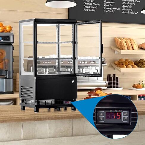 2.0 قدم مكعب. حافظة عرض مبردة على سطح الطاولة، ثلاجة معجنات تجارية مزودة بإضاءة LED وتبريد الهواء، ومخابز ومقاهي ومطاعم، وتتميز بباب منزلق خلفي لسهولة الوصول إليها وخالية من الصقيع in Kuwait