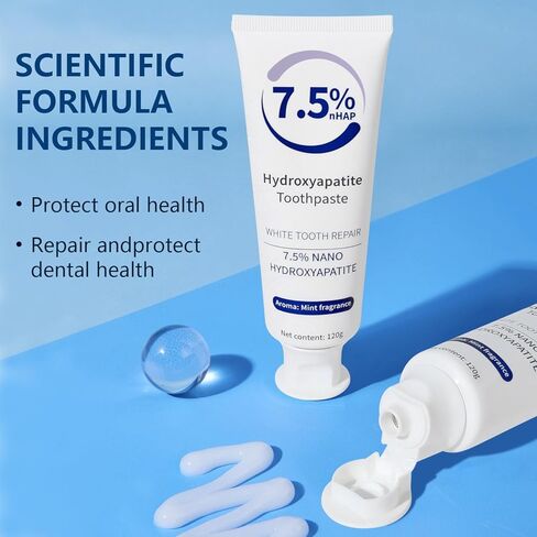 2pcs معجون أسنان هيدروكسيباتيت ، معجون أسنان هيدروكسيباتيت لحماية المينا وتعزيز الأسنان ， صيغة خالية من الفلورايد ، النعناع اللطيف ، التنفس الطازج in Kuwait