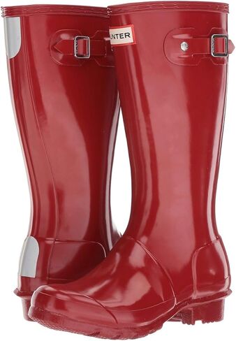 Hunter® Original Kids' Gloss Rain Boots for Kids – Knee High Design – Cushioned Footbed – Nylon Lining Black 3 Little Kid M in Saudi Arabia