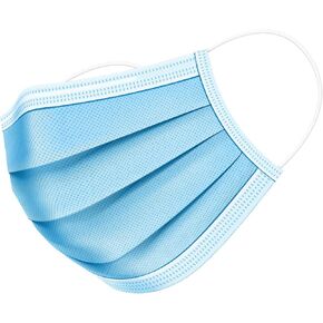 Disposable Face Masks, 3 Ply, Comfortable, Blue, Available in Multi-Packs, Qty 10-1,000 by Fastest Mask (50 Masks)