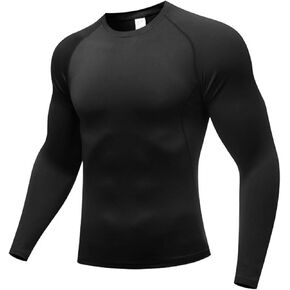 Men’s Compression Shirts Long Sleeve Athletic UPF 50+ Thermal Base Layer Workout Undershirt Running T-Shirt Gym Tops