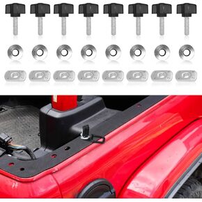 16PCS Hard Top Quick Removal Fastener Thumb Screw and Nut Kit, Universal Hardtop Bolts Screws, Easy On Off Hard Top Fasteners Nuts Bolts Compatible with Jeep Wrangler YJ/TJ/JK Models 1995-2018