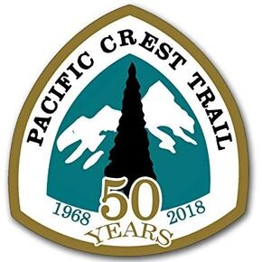 Pacific Crest Trail 50 Years 1968 to 2018 Sticker (Anniversary pct National Sign Logo Vinyl Decal for car Window or Laptop (4 inch)