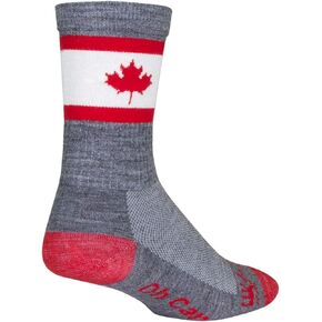 جوارب SockGuy Wool Crew مقاس 6 بوصات أوه كندا لركوب الدراجات/الجري (أوه كندا - S/M) in Kuwait