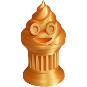 Jr. Poop Emoji Trophy's - جائزة أو هدية مثالية - طولها 4 بوصات - تتميز برموز تعبيرية صلبة على عمود عمود - Znet3d (الذهب الحريري)
