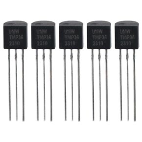Temperature Analog Sensor 5PCS Low Voltage Accurate Reading TMP36GT9Z TMP36 Digital Thermometer IC Sensor High Temperature Resistance 3-Pin