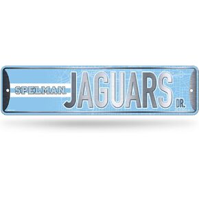 Rico Industries, NCAA Spelman Jaguars Metal Street Sign 4" x 15" Home Décor - Bedroom - Office - Man Cave