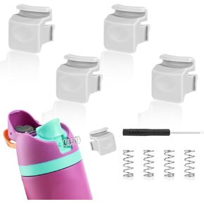 4pcs Replacement Button Compatible with Owala FreeSip 24oz 32oz, BPA-Free Water Bottle Button Switch Lid Mouth Push Replacement Parts for Owala 19/24/25/32/40oz Bottle Accessories