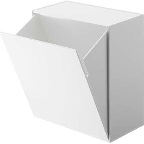 Yamazaki Wall-Mount Storage Bin Home | Plastic | Trash Can, One Size, White