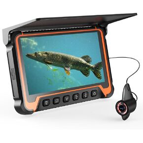 Eyoyo Underwater Fishing Camera 7" IPS HD Screen, 1080P Ice Fishing Camera w/DVR, Portable Fish Finder w/ 8 IR Lights, 8H Battery, USB-C Charging, 15m/49ft Cable for Night & Lake Fishing