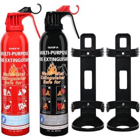 Fire Extinguisher for Home, 2 Pack Vehicle Fire Extinguishers with Mount, Stay Safe Fire Extinguisher Effective on A, B, C, K Fires, Water-Based Extinguisher for Car Boat Marine Office Kitchen Garage