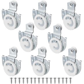 8 Piece Sliding Wardrobe Door Hardware Set, Sliding Closet Door Roller Replacement Kit Includes 8 Knob Adjustable Door Hooks and 16 Screws to Allow Cabinet Doors to Slide Smoothly and Quietly (#1, 2)