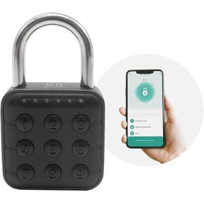 HIFAM Combination Lock, Smart Padlock, Gym Locker Lock with Code TUYA App Control Unlock for School Lockers, Suitcase, Luggage, Black