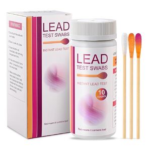 AAwipes Lead Test Kit Activated by Vinegar 10 Counts 30-Sec Results, New Lead Swabs Vinegar for Dishes, Paint, Toys, Jewelry, Metal, Ceramics, Wood. Just Dip in White Vinegar to Use (LSV-10)