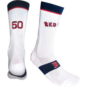 PKWY للجنسين 1 حزمة الجوارب Red Sox Crew (Red Sox Player Uniform #50 Crew ، X_L)