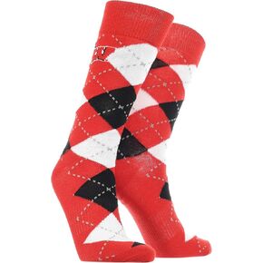 TCK Wisconsin Badgers Argyle Dress Socks NCAA Fanwear Crew Length
