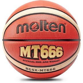 Basketball MT666 Size 5, PU Leather Classic 12-Piece Spliced Basketball, Indoor/Outdoor Basketball, Adult Men's, Women's and Youth Training Basketballs