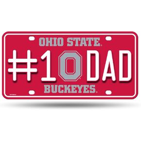 Rico Industries NCAA Ohio State Buckeyes #1 DAD #1 Fan Metal Auto Tag 8.5" x 11" - Great for Truck/Car/SUV