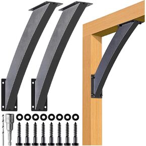 Heavy Duty 2''x4'' (Actual: 1.5''x3.2'') Arc 45° Angle Support Brackets, for gazebos, Decks, porches, Log Cabins and Other Wood Frame Degree Angle Pergola (8-Bracket)
