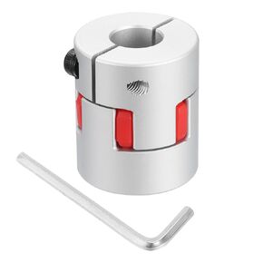uxcell D30 L35 12mm to 12mm Flexible Plum Shaft Coupling Aluminum Motor Connector Flexible Spider Coupler for 3D Printer CNC Machine and Servo Stepper Motor (Silver Tone/Red)