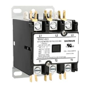 Baomain AC Contactor, 3 Pole 40A Heavy Duty Air Conditioner Condenser Compressor Contactor, BMAC-40/3 HVAC Contactors Replacement UL Listed (120, Volts (AC))