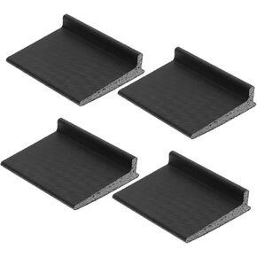 SOLUSTRE 4pcs Door Corner Seal Exterior Door Frame Seals Foam Draft Stopper Door Soundproofing Sliding Doorstopper Garage Door Floor Seal Bath Screen Seal Strip Corner Seal Pads Pu Black