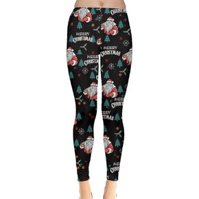 CowCow Womens Soft Stretch Opaque Tights Xmas Night Christmas Leggings - 2XL
