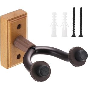 Ohlove Guitar Wall Mount - حامل حائط جيتار من خشب الزان، حامل خطاف حامل جيتار على شكل حرف U مع برغي للصوت، جيتار كهربائي، بانجو، باس، مندولين