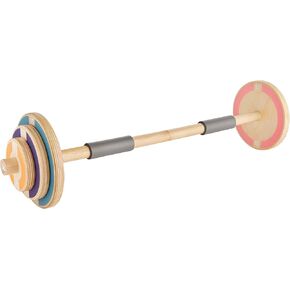 Special Supplies Kids Wooden Workout Weights - Adjustable Barbell Weight for Home Gym Equipment, Perfect Exercise Workout Set for School or Home Fitness Activities, Pastel Colors (1 Barbell)