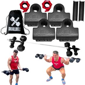 Superset Dumbbell to Barbell Adapters- Converts dumbbells for use on 1" diameter bar (up to 100 lb dumbbell, 2 Pair, 2 Spacers)