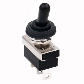 Baomain Car Toggle Switch SPDT ON-ON 3 Pin 2 Position 12V/25A with Waterproof Cover for Auto Car (2PCS)