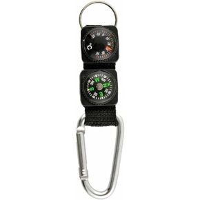 Black Carabiner Key Chain Compass Thermometer Metal Camping Outdoor Gadgets Hiking Survival to Multifunctional Mountaineering Sports Outdoor Recreation Accessories