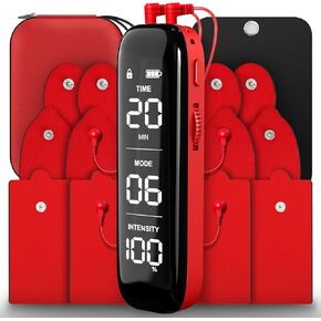 TENS Unit Muscle Stimulator,Dual Channel,Upgrade 6 Modes 20 Levels Intensity,Compact and Rechargeable TENS EMS Machine for Pain Relief,One-Key Intensity Control for Physical Therapy Shoulder Recovery