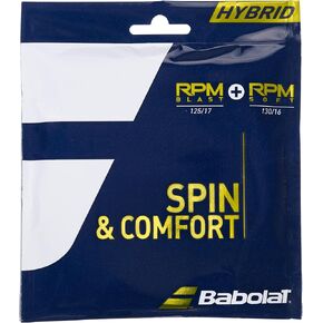 Babolat Hybrid RPM Blast 17g + RPM Soft 16g Black/Grey Tennis String Set in Multipacks (2-4-6-8-Packs)