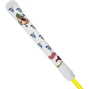 Golf Alignment Stick Cover Premium Leather Perfect Cover for Alignment Sticks Hot Dog Design Alignment Sticks Holder Golf Club Protector Holds 2 Sticks, White